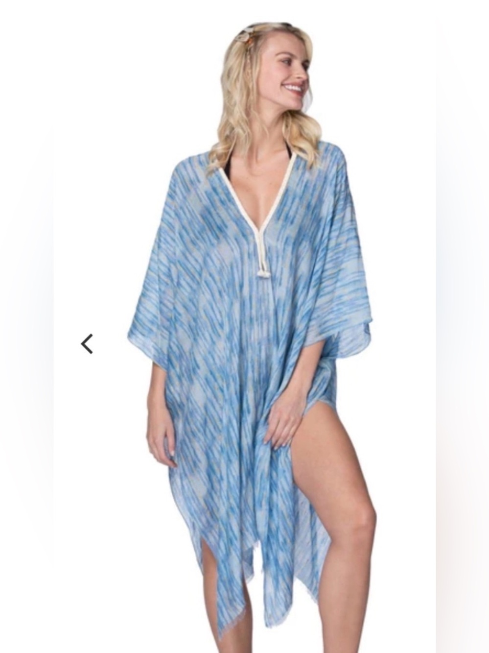 Pool To Party Ocean Horizon Kaftan OS NWT Resort Swim Cover Up Beachwear Blue